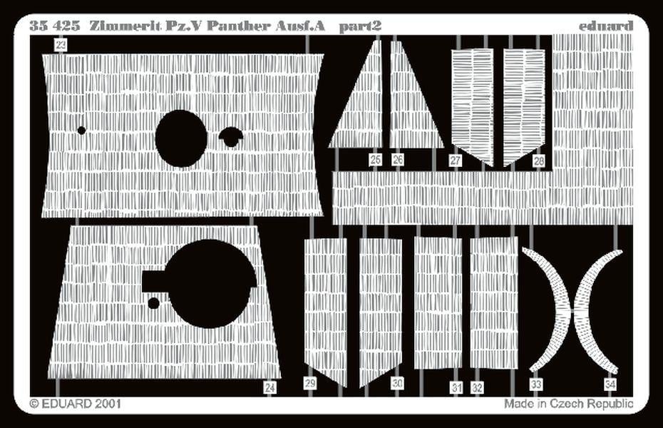 Eduard 35425 1/35 Zimmerit Pz.Kpfw.V Panther Ausf.A Photo Etched Set for Tamiya - SGS Model Store
