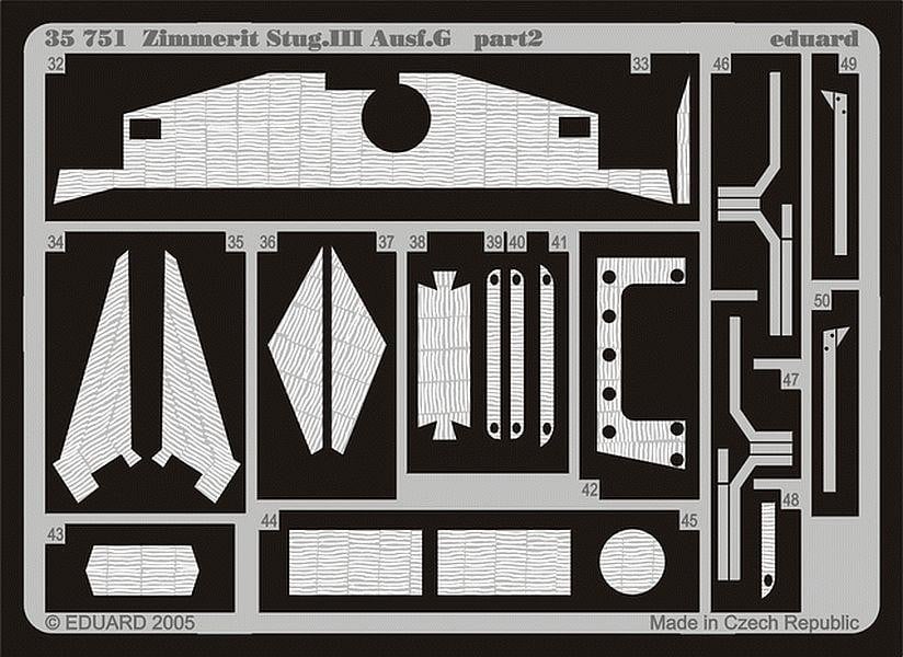 Eduard 35751 1/35 Zimmerit StuG.III Ausf.G Photo Etched Set for Dragon - SGS Model Store