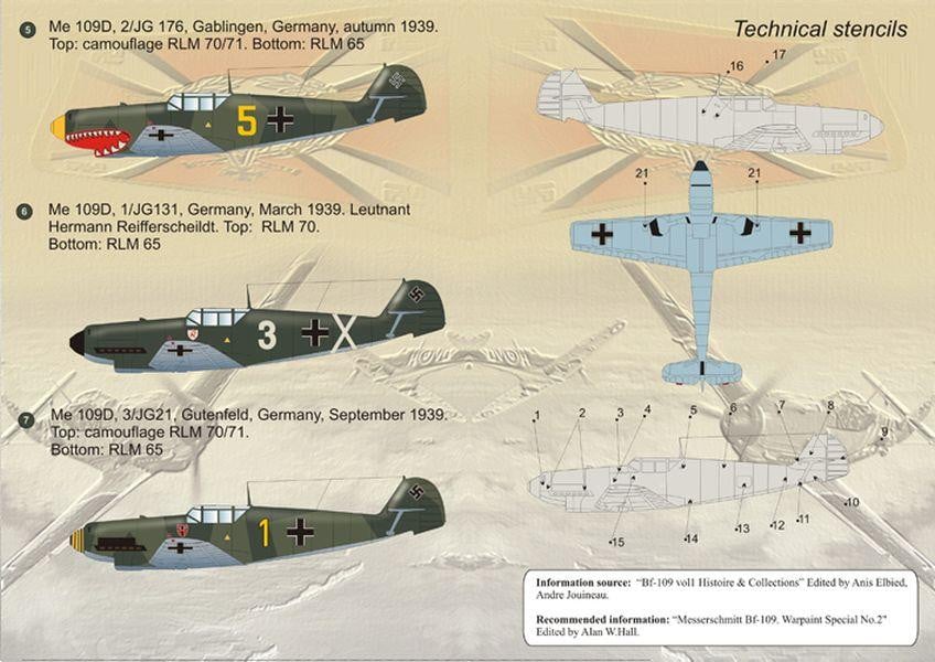 Print Scale 48-024 1/48 Messerschmitt Bf-109D Part 1 Model Decals - SGS Model Store