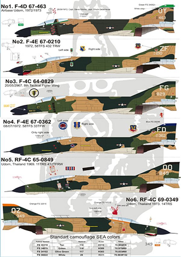 Print Scale 48-045 1/48 McDonnell F-4 Phantom II in Vietnam war Model Decals - SGS Model Store
