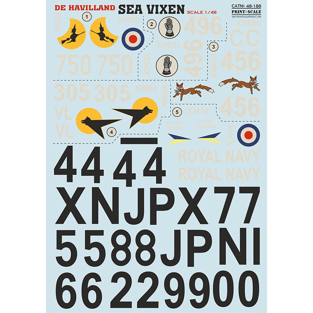 Print Scale 48-188 De Havilland Sea Vixen Decals 1/48