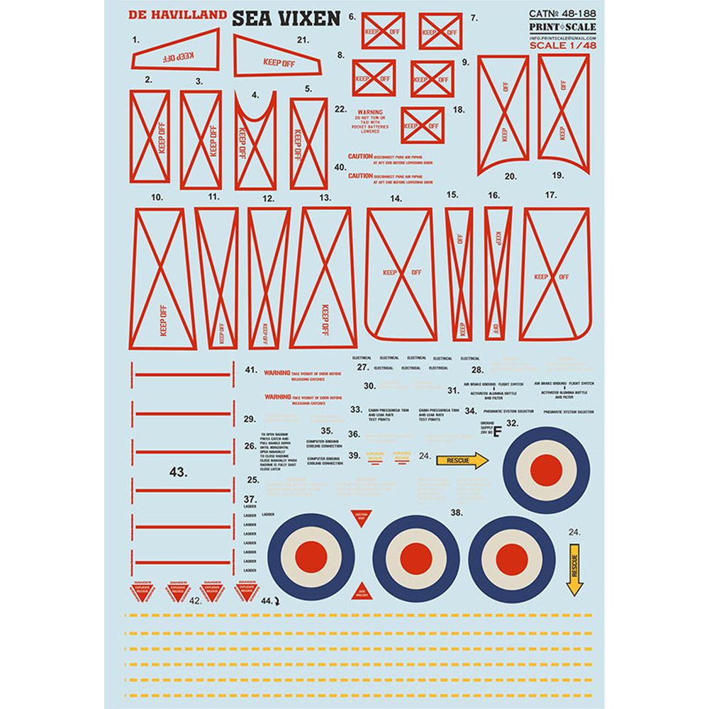 Print Scale 48-188 De Havilland Sea Vixen Decals 1/48