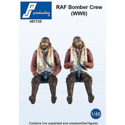 PJ Production 481133 RAF Bomber Crew seated in a/c (WWII) 1/48