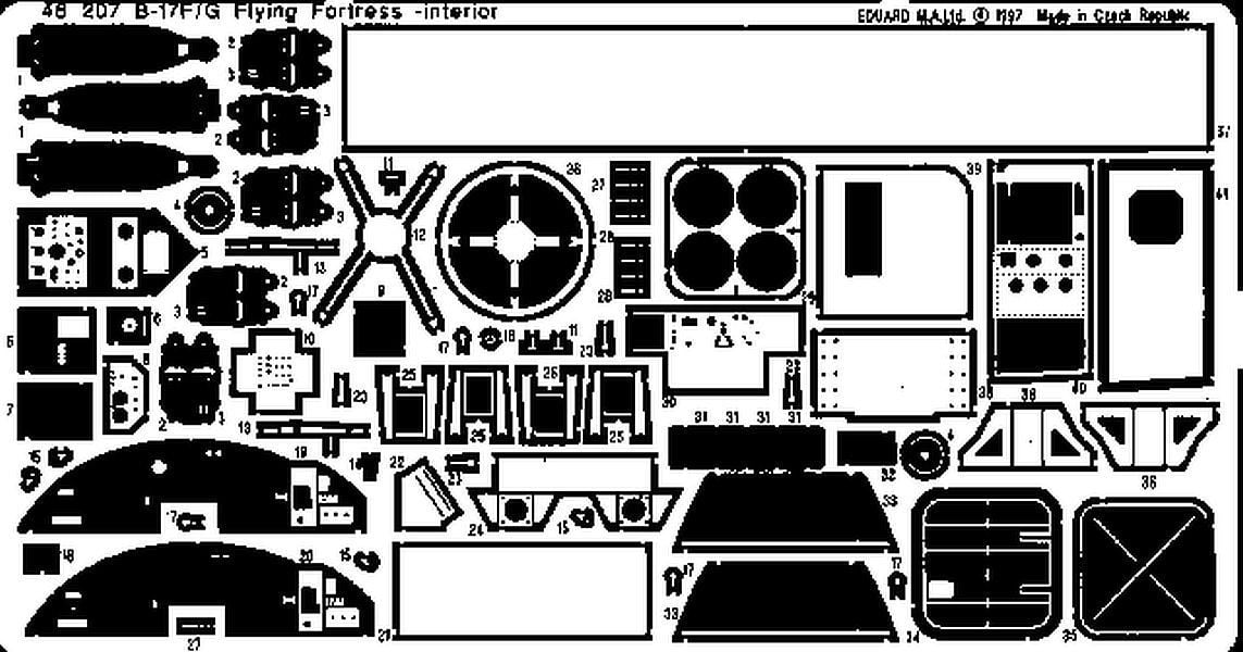 Eduard 48207 1/48 B-17F / B-17G Flying Fortress interior P.E. Set for Monogram - SGS Model Store
