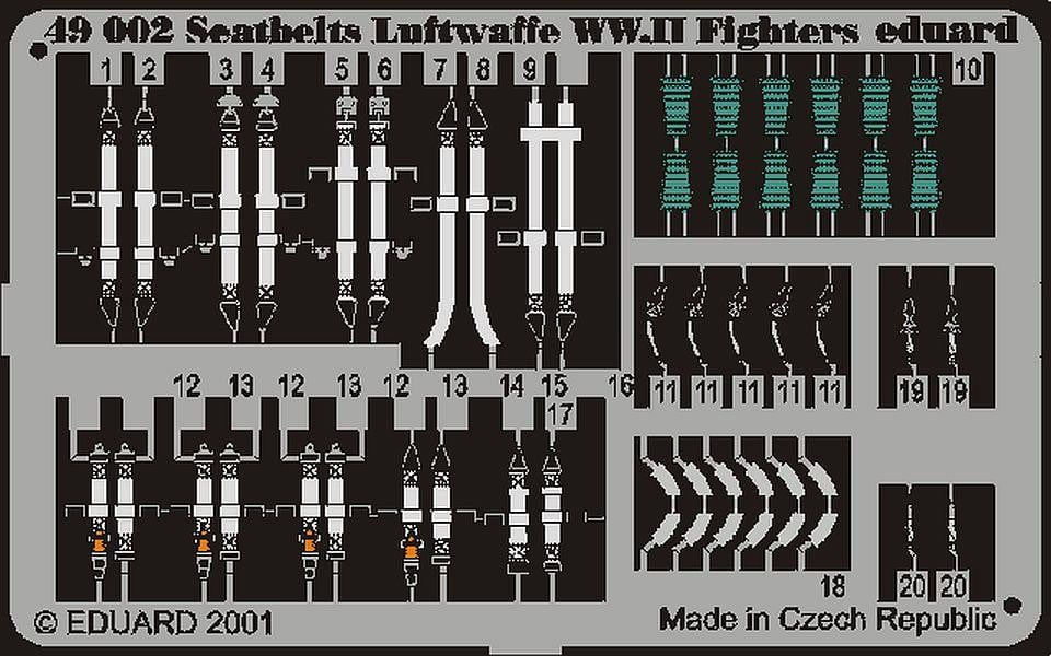 Eduard 49002 1/48 Luftwaffe Fighter WWII seat belts - SGS Model Store