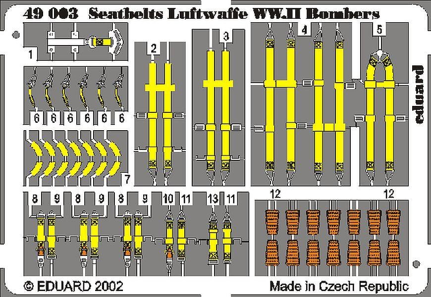 Eduard 49003 1/48 Luftwaffe Bombers WWII seat belts - SGS Model Store