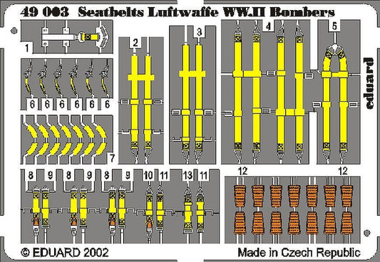 Eduard 49003 1/48 Luftwaffe Bombers WWII seat belts - SGS Model Store