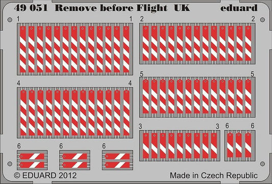 Eduard 49051 1/48 Remove Before Flight UK Tags - SGS Model Store