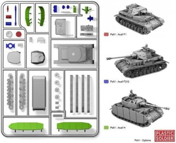 Plastic Soldier Company 15mm WW2 German Panzer IV Tank Sprue