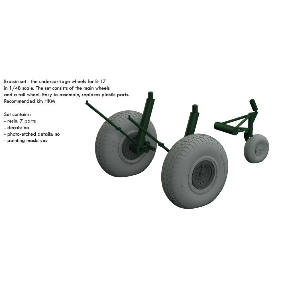Eduard Brassin 648645 B-17 wheels rhomboid tread for HKM Kits 1/48