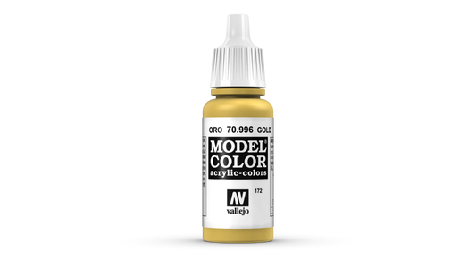 Vallejo Model Color 70.996 Metallic Gold Acrylic Paint 17ml bottle
