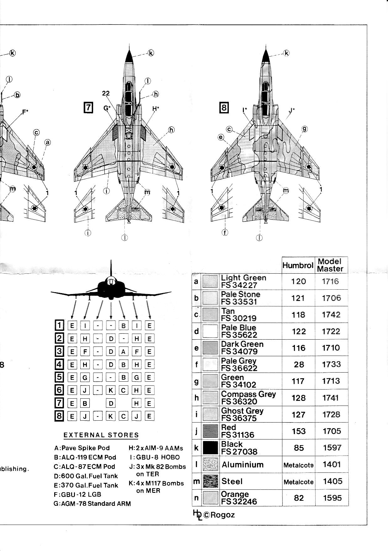 Hi-Decal Line 72-025 F-4 RF-4E F-4E(S) and Kurnass 2000 1/72