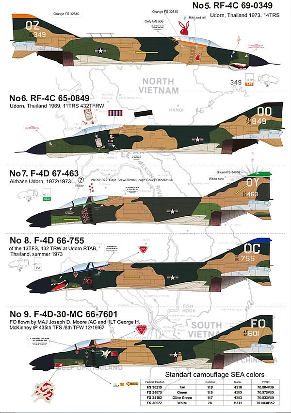 Print Scale 72-029 1/72 McDonnell-Douglas F-4 Phantom in Vietnam War Model Decals