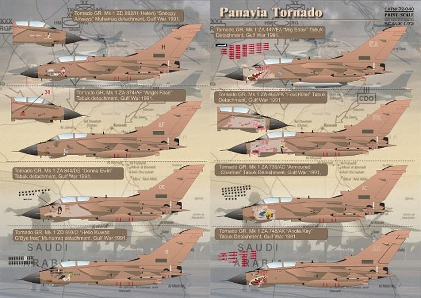Print Scale 72-040 Panavia Tornado Decals 1/72