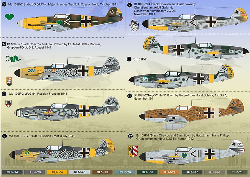 Print Scale 72-048 1/72 Messerschmitt Bf-109F-2 Model Decals