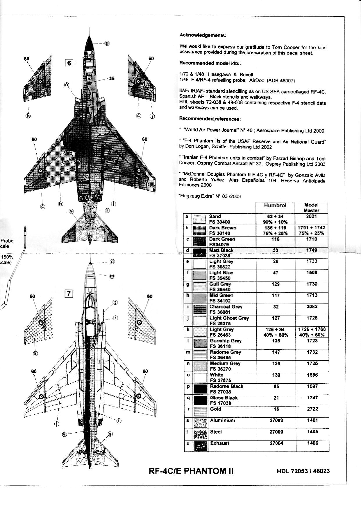 Hi-Decal Line 72-053 RF-4C / E Phantom II 1/72