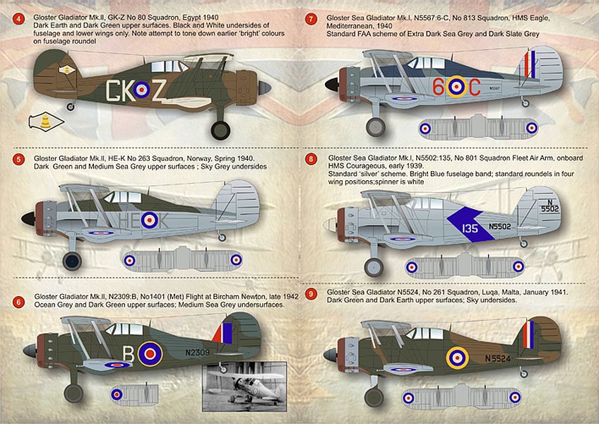 Print Scale 72-062 1/72 Gloster Gladiator Part 1 Model Decals