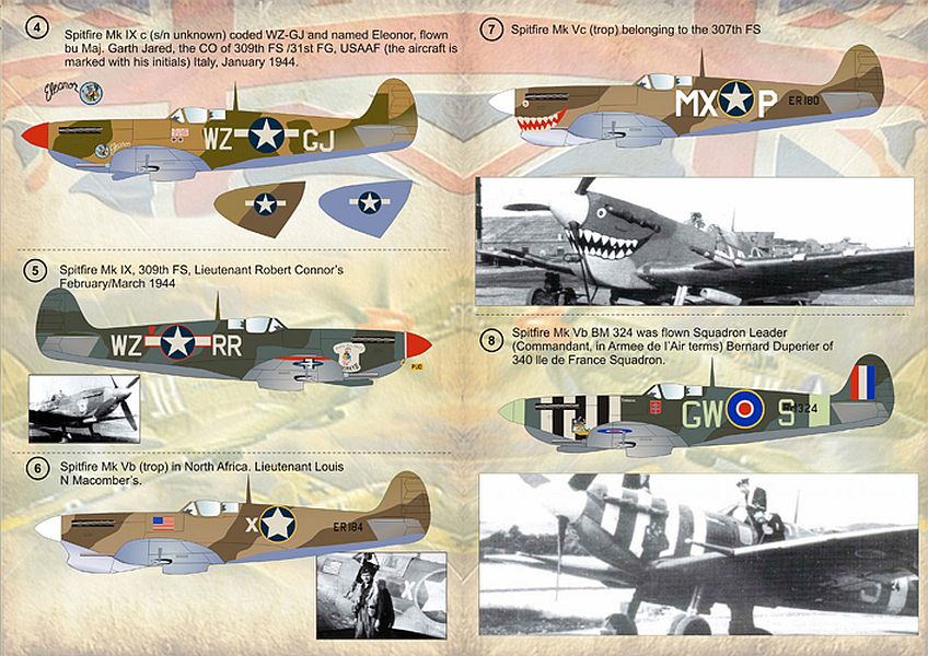 Print Scale 72-064 1/72 American Spitfire Aces Of WWII Model Decals