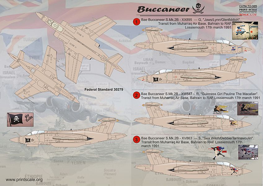 Print Scale 72-085 Blackburn/Hawker-Siddeley Buccaneer Decals 1/72