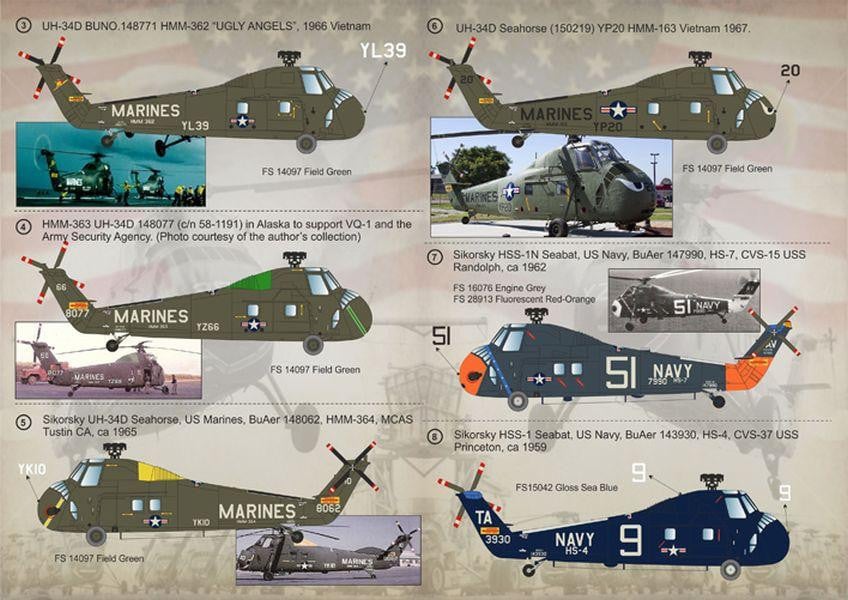 Print Scale 72-088 1/72 Sikorsky H-34 Model Decals - SGS Model Store