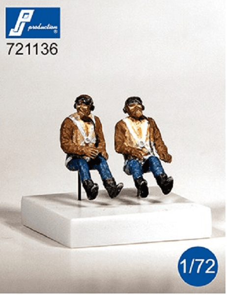 PJ Production 721136 1/72 WWII RAF pilots seated in aircraft Resin Figures - SGS Model Store