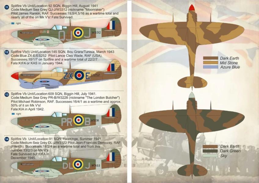 Print Scale 72-155 1/72 Supermarine Spitfire Mk.V Aces Model Decals