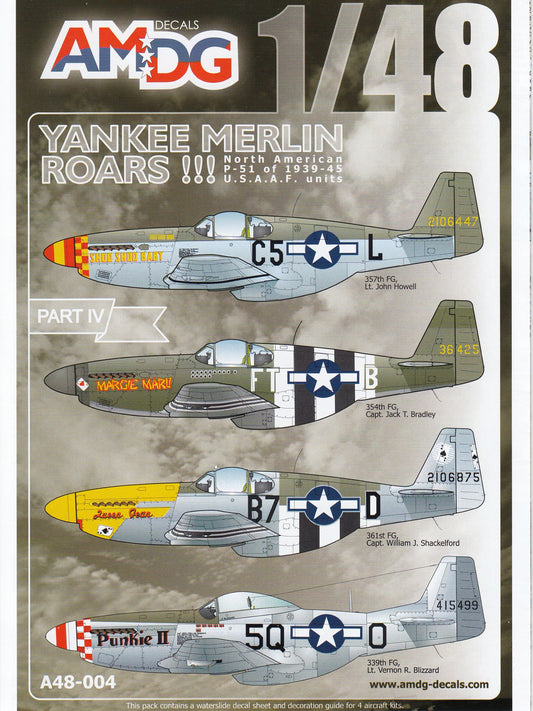 AMDG Decals A48-004 1/48 Yankee Merlin Roars! P-51 Mustangs Decals