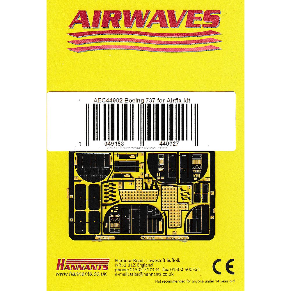 Airwaves AEC44002 1/144 Boeing 737-200 Detail Set for Airfix