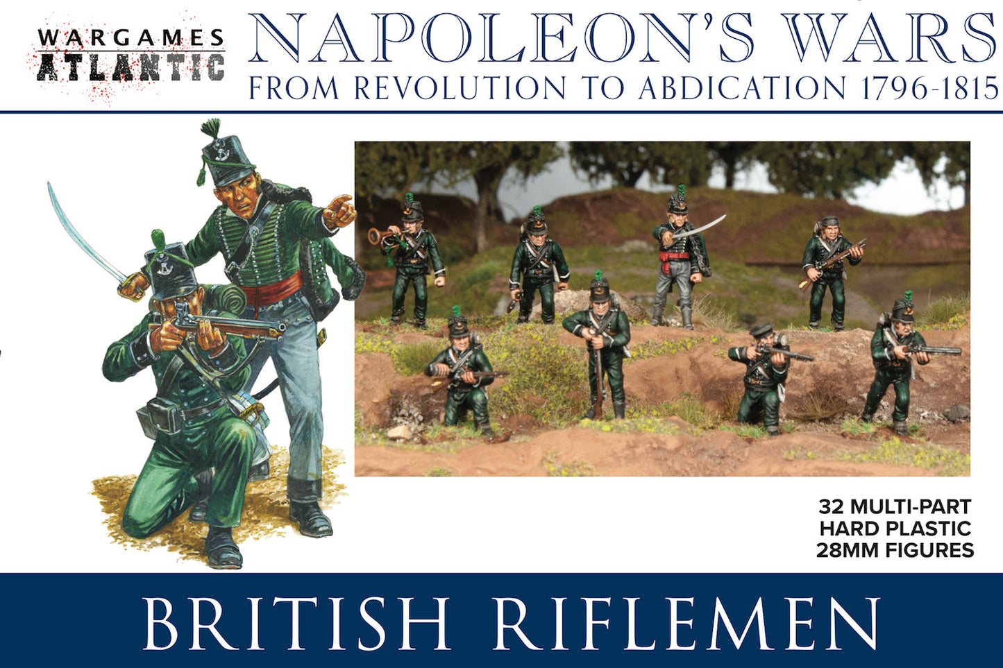 Wargames Atlantic WAANW002 British Riflemen 28mm