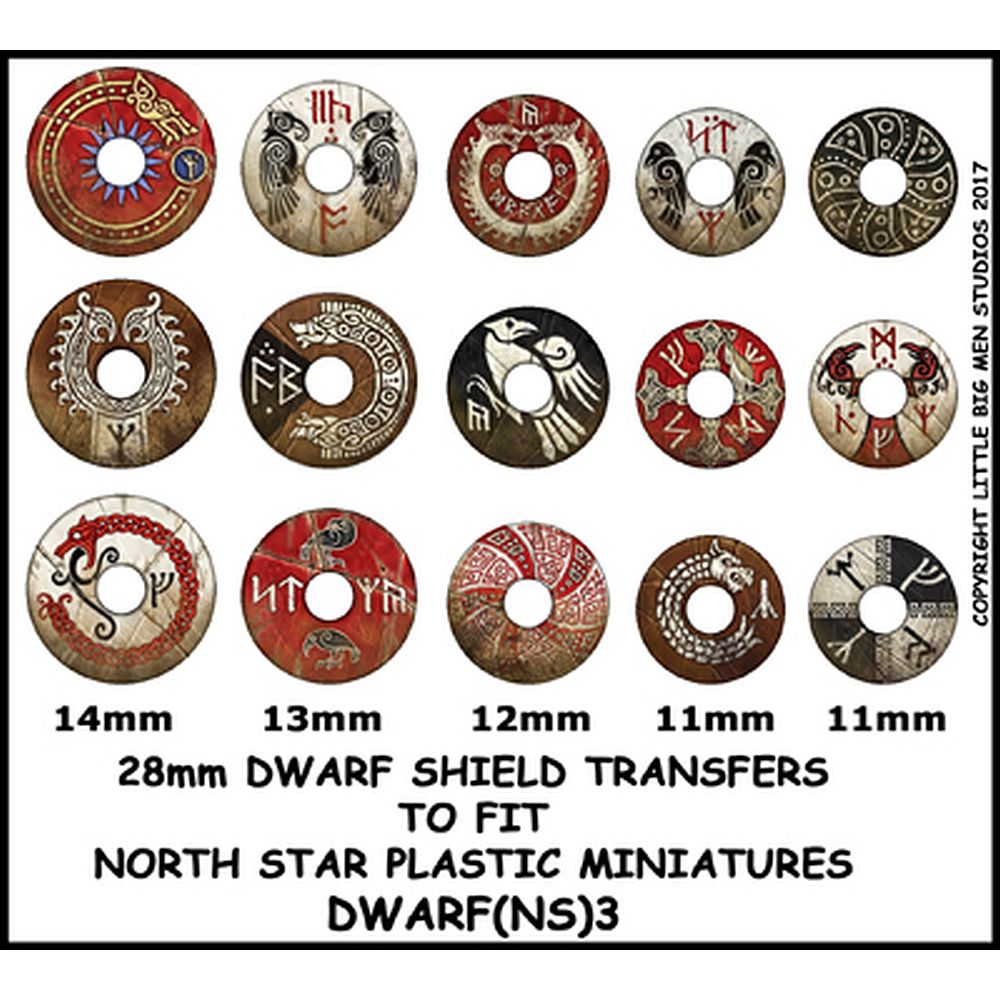 Dwarf Shield Transfers Sheet 3 - Little Big Men Studios - 28mm