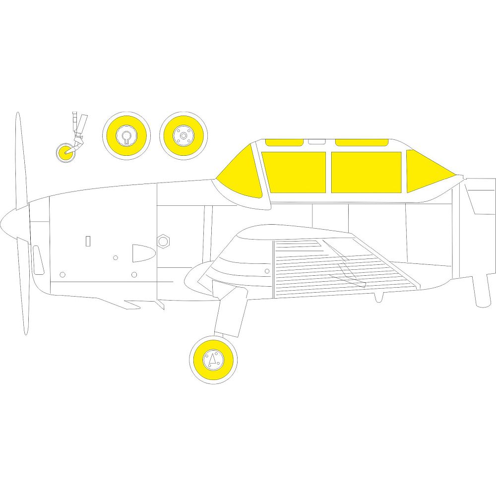 Eduard EX809 Chipmunk T.10 Canopy and Wheels Mask for Airfix 1/48