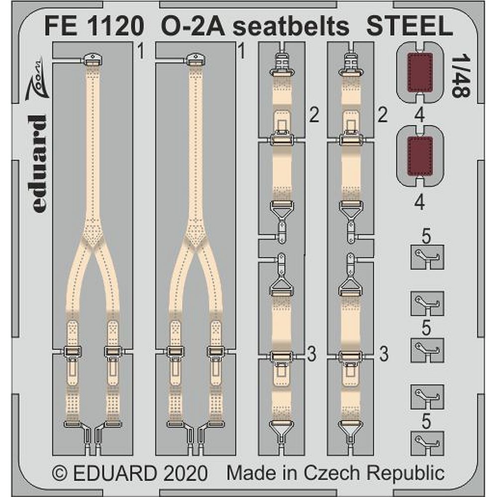 Eduard FE1120 Cessna O-2A Skymaster seatbelts STEEL for ICM 1/48