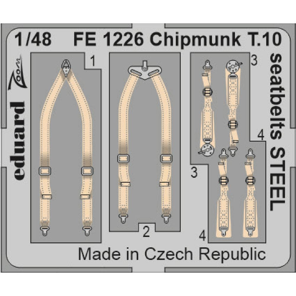 Eduard FE1226 Chipmunk T.10 Seatbelts STEEL Set for Airfix 1/48