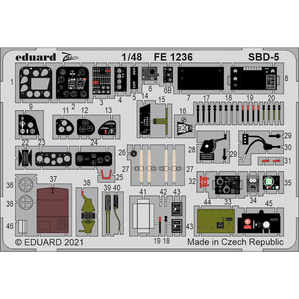 Eduard Zoom FE1236 SBD-5 Detail Set for Revell Kits 1/48