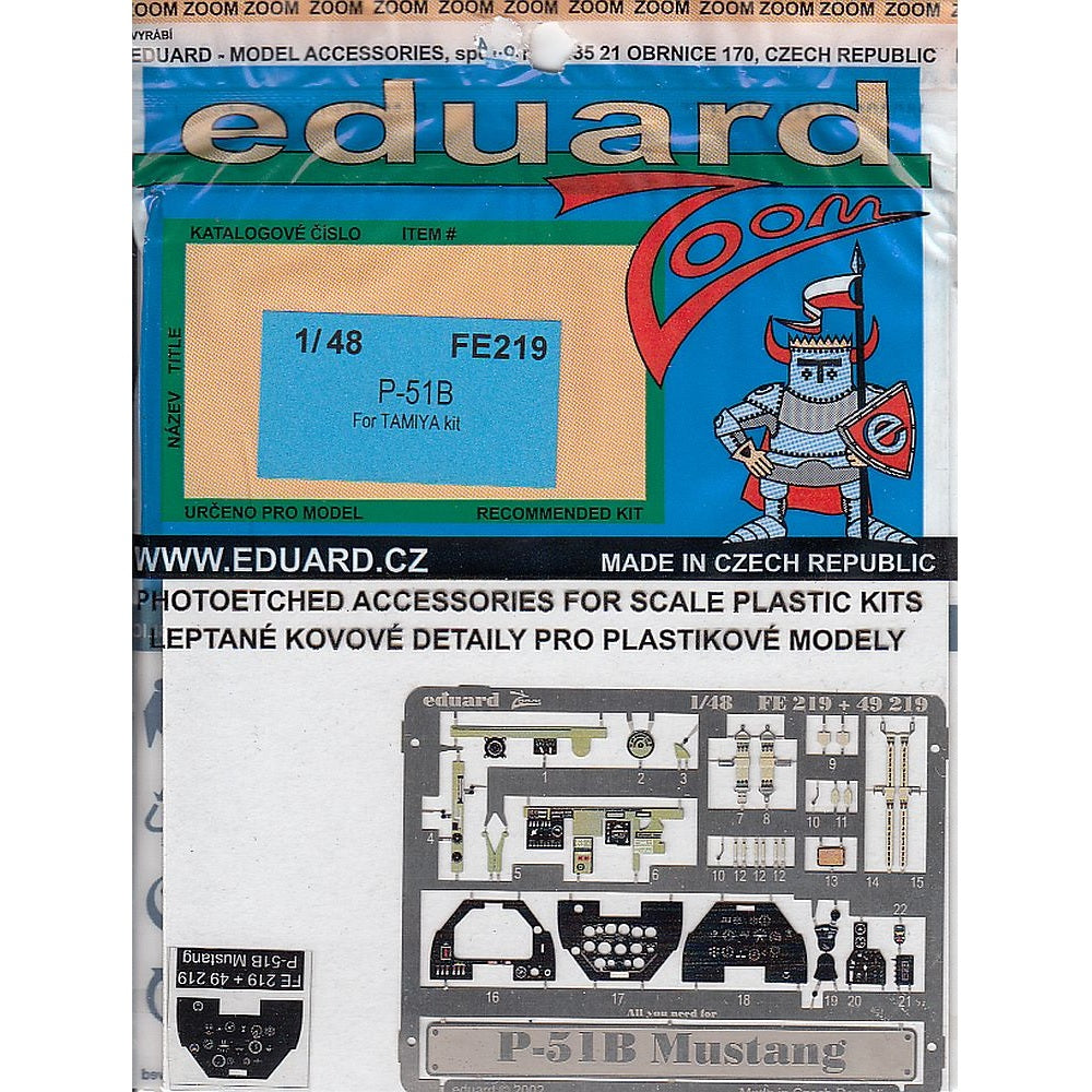 Eduard FE219 P-51B Mustang P.E. Set for Tamiya 1/48