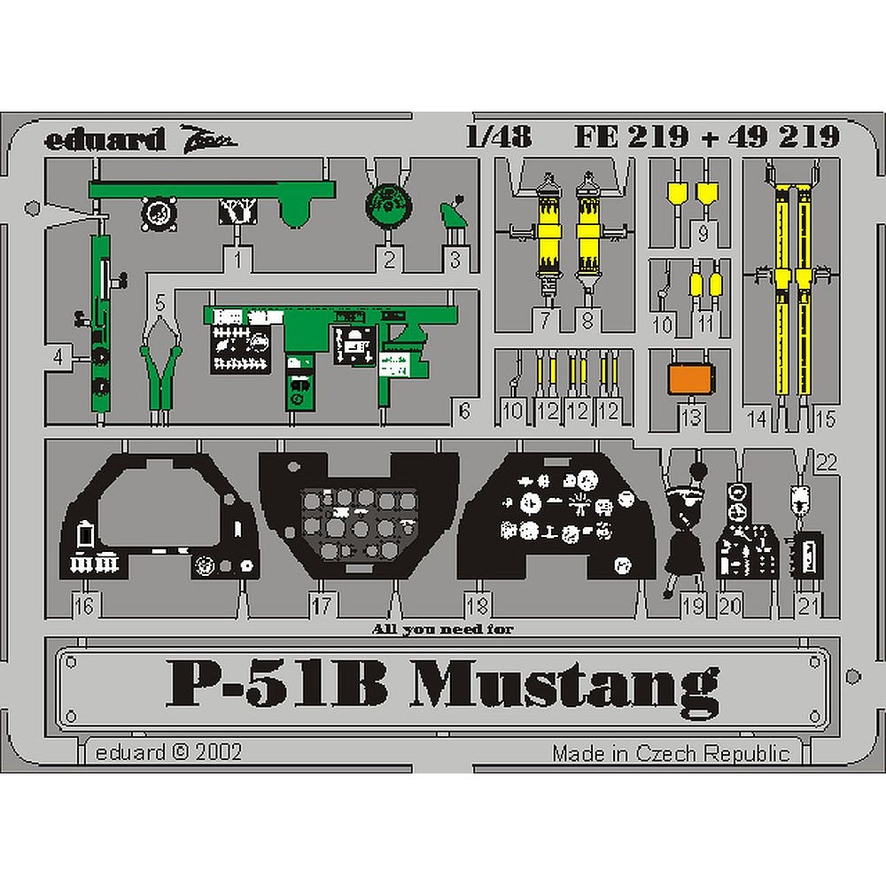 Eduard FE219 P-51B Mustang P.E. Set for Tamiya 1/48