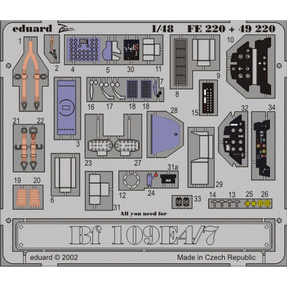 Eduard FE220 Bf-109E4/7 P.E. Set for Tamiya 1/48