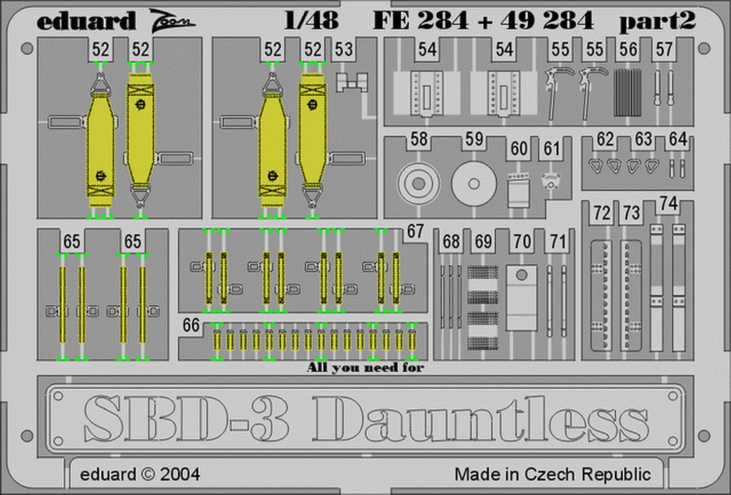 Eduard FE284 1/48 Douglas SBD-3 Dauntless Detail Set