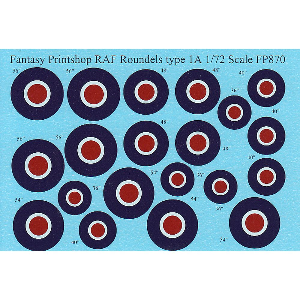 Fantasy Printshop FP870 RAF WWII Type C Roundels Decals 1/72
