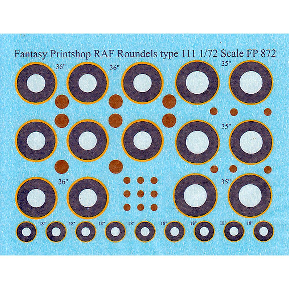 Fantasy Printshop FP872 RAF WWII Type C1 Roundels Decals 1/72
