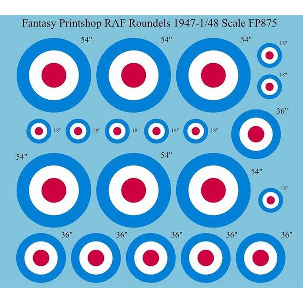 Fantasy Printshop FP875 RAF Type D Roundels 1947 - Present Decals 1/48