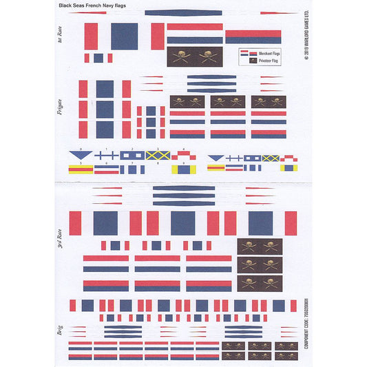 Warlord Games Black Seas "French Navy Flags" Sheet