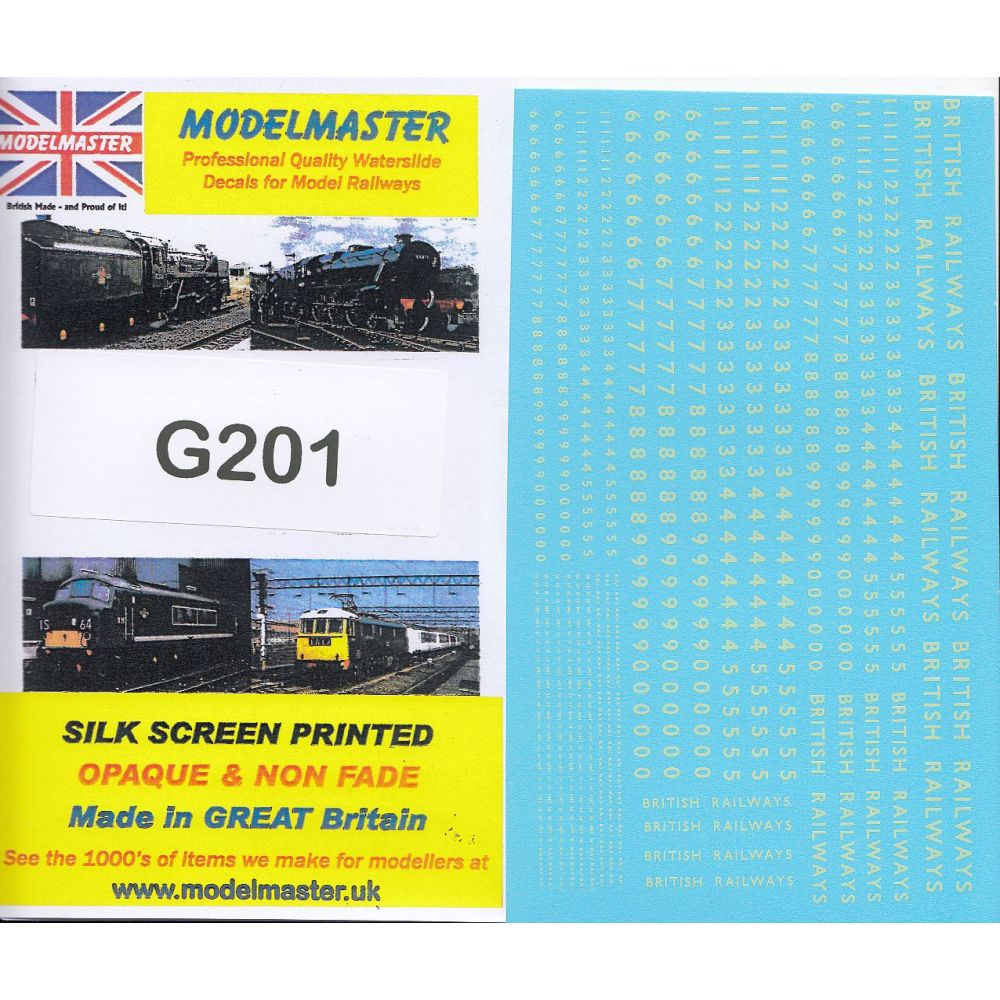 Modelmaster G201 BR Steam Loco Lettering OO Gauge Decals