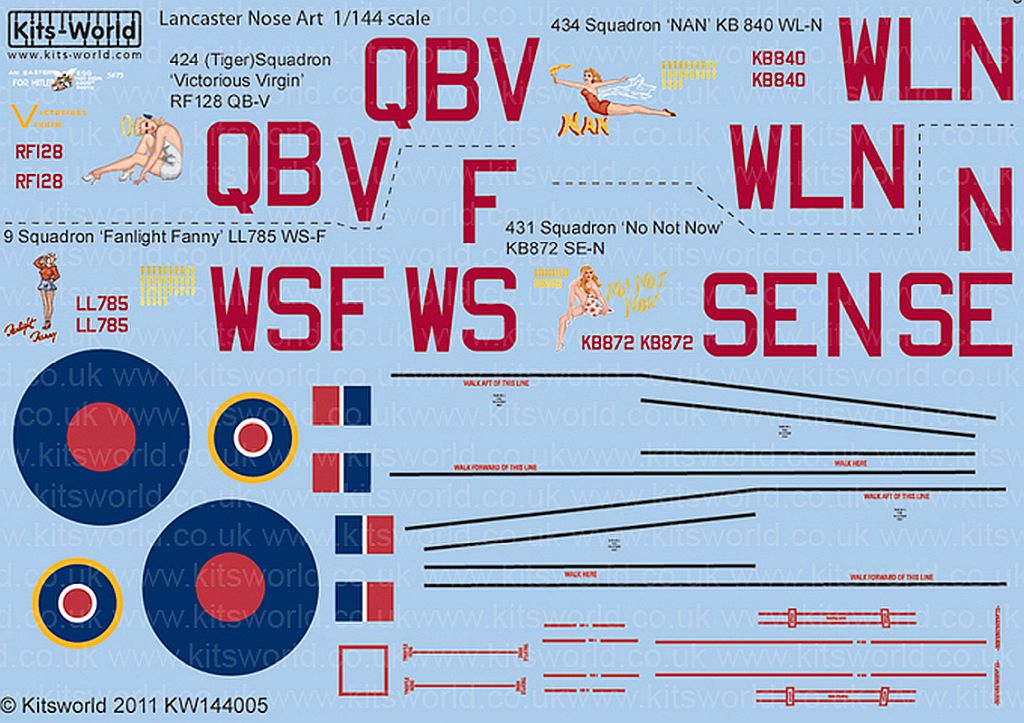 Kits-World KW144005 1/144 Avro Lancaster B.I/III/X Decals