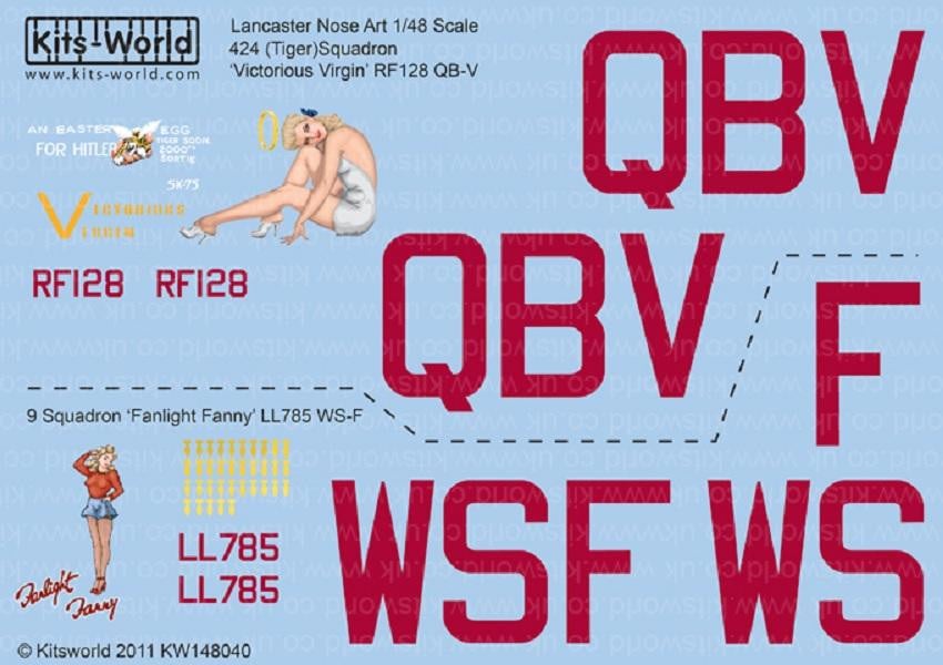 Kits-World KW148040 1/48 Avro Lancasters of 424 & 9 Squadron Decals - SGS Model Store