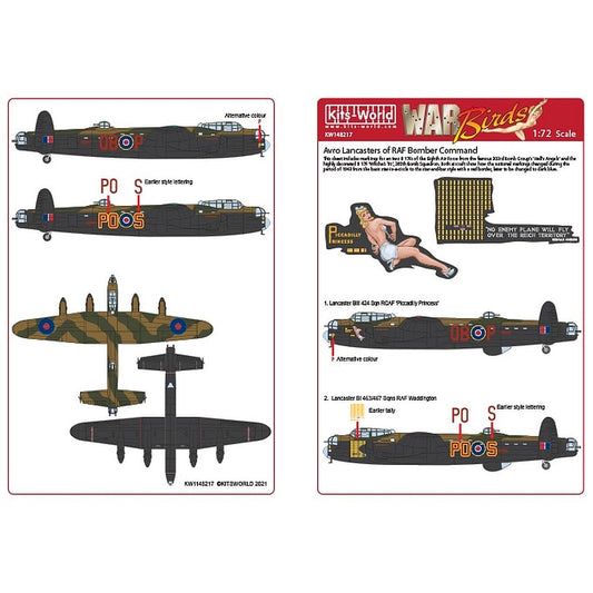 Kits-World KW148217 Avro Lancasters of RAF Bomber Command 1/48