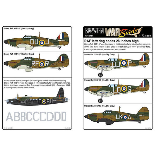 Kits-World KW172154 RAF lettering codes 28 inches high 1/72
