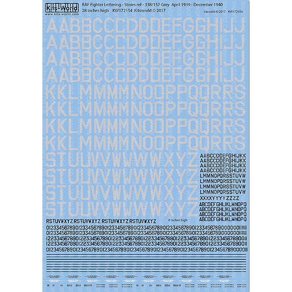 Kits-World KW172154 RAF lettering codes 28 inches high 1/72