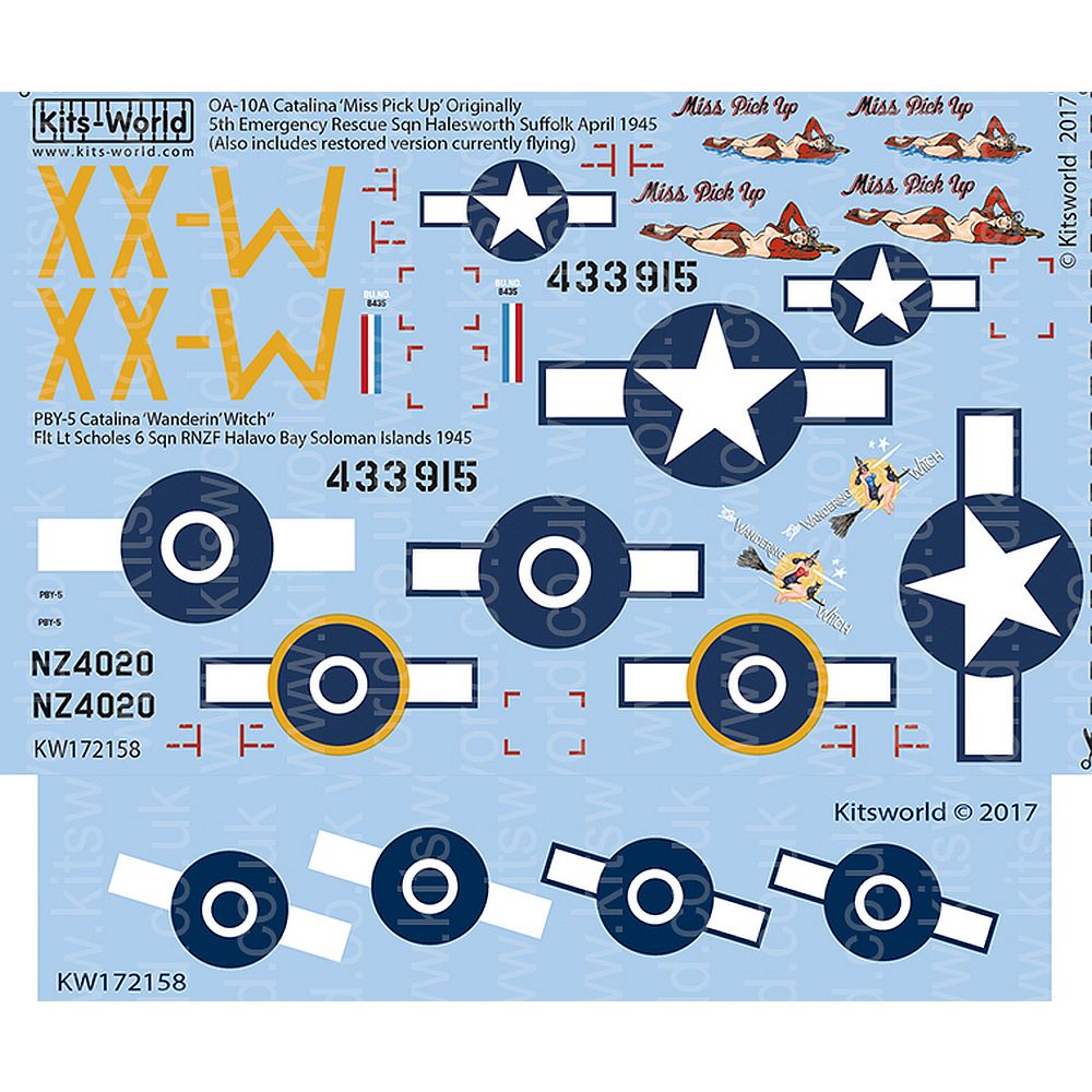 Kits-World KW172158 War Birds Consolidated PBY-5 Catalinas 1/72