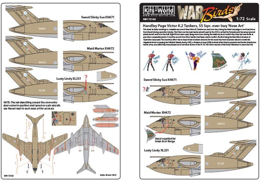Kits-World KW172160 1/72 Handley-Page Victor K.2 tankers Model Decals - SGS Model Store